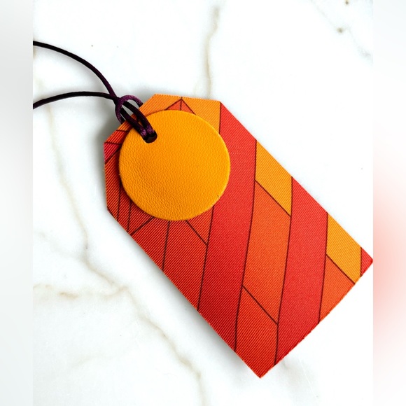 HERMES PETIT H BAG LUGGAGE SILK SCARF TWILL LEATHER DOUBLE SIDED CHARM BRAND NEW - Picture 3 of 5